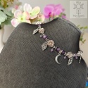 Flower Spirit ametyst choker naszyjnik róże Rose Moon księżyc