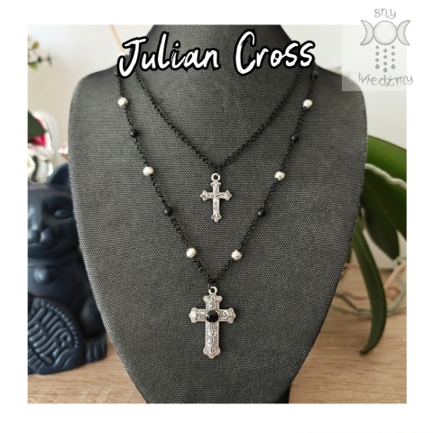 Julian Cross naszyjnik onyks krzyż krzyże goth gothic Julian Cross naszyjnik onyks krzyż krzyże goth gothic
