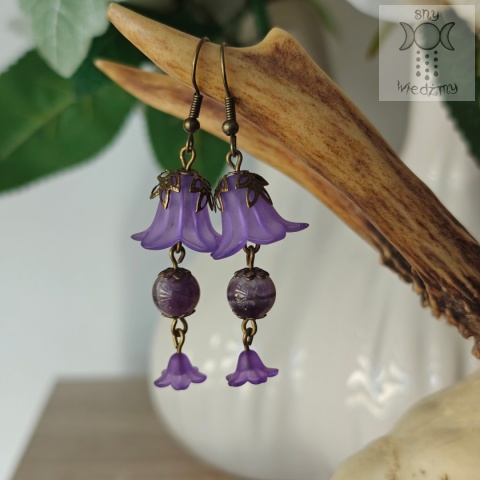 Kolczyki Lilia basic fioletowe ametyst kwiaty kwiatki fairy Kolczyki Lilia basic fioletowe ametyst kwiaty kwiatki fairy