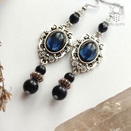 Kolczyki Verona dark blue noc kairu zdobione