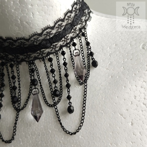 Kolia Lace Crystal kryształki goth gothic Kolia Lace Crystal kryształki goth gothic