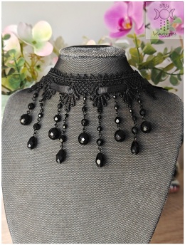 Kolia Pure Dark Gothic Kryształki choker dusik Goth victorian
