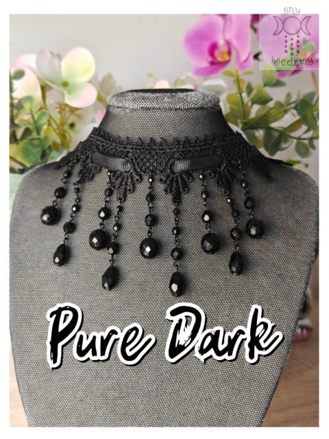 Kolia Pure Dark Gothic Kryształki choker dusik Goth victorian Kolia Pure Dark Gothic Kryształki choker dusik Goth victorian