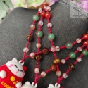 Lucky Cat kot na szczęście i dobrobyt cytryn awenturyn tygrysie oko karneol makrama Makramowy naszyjnik