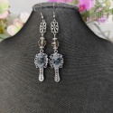 Kolczyki Cameo Mirror kamea kryształki łańcuchy chain crystal