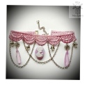Choker kolia Clarissa Cameo kamea gwiazdy łańcuszki fiolet