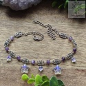 Filigranowy choker z gwiazdkami ametyst stars