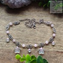 Filigranowy choker z gwiazdkami kwarc różowy stars