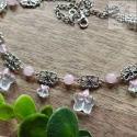 Filigranowy choker z gwiazdkami kwarc różowy stars