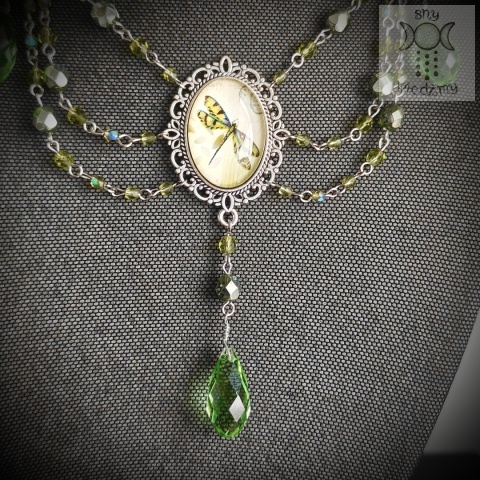 Kolia Crystal Dragonfly ważka zielona Fairy fantasy