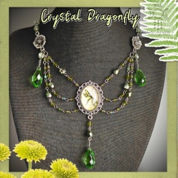 Kolia Crystal Dragonfly ważka zielona Fairy fantasy