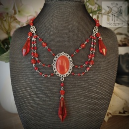 Kolia Crystal Red kryształki stal goth gothic victorian