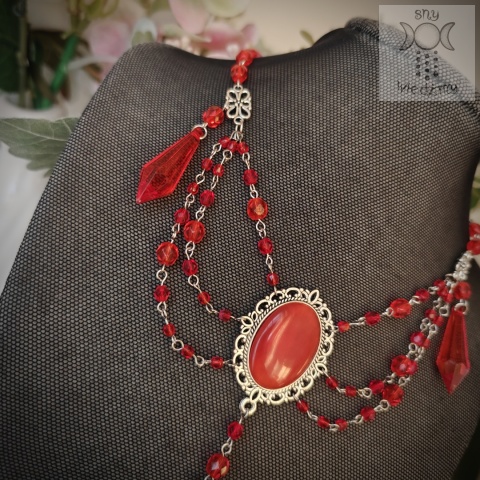 Kolia Crystal Red kryształki stal goth gothic victorian