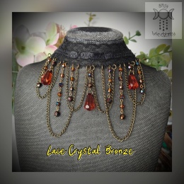 Kolia Lace Crystal Bronze kryształki goth gothic