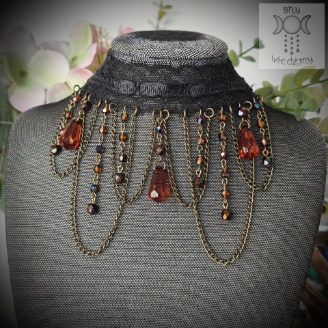 Kolia Lace Crystal Bronze kryształki goth gothic