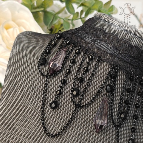 Kolia Lace Crystal kryształki goth gothic Kolia Lace Crystal kryształki goth gothic