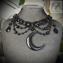 Kolia Super Moon kryształki koraliki księżyc goth gothic victorian