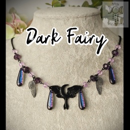 Naszyjnik Dark fairy ćma księżyc skrzydła moon