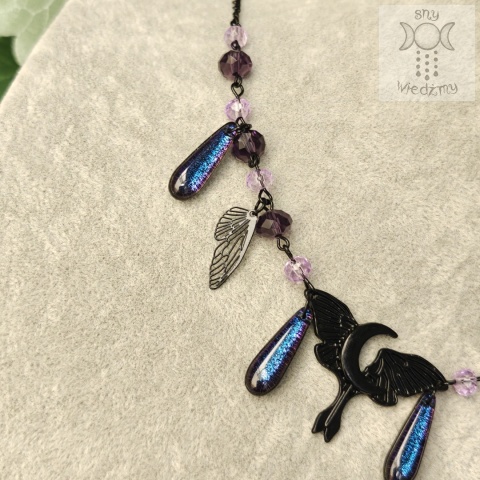 Naszyjnik Dark fairy ćma księżyc skrzydła moon
