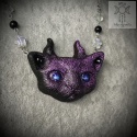 Naszyjnik Monster cat Duo onyks stal gwiazdy