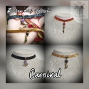 Zestaw mini chokerów Carnival księżyc nietoperz klucz witchy whimsigoth