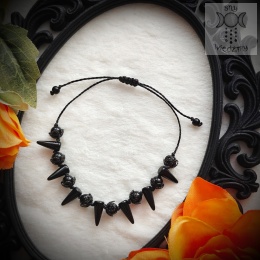 Bransoletka Crystal Spike Dark ćwieki kolce kły czarne