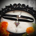 Choker Dynasty Kryształowy kryształki goth