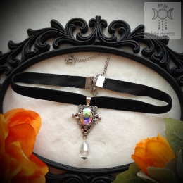 Choker Dynasty Kryształowy kryształki goth