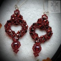 Kolczyki Satin czerwone stal koraliki goth gothic beading