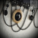 Kolia Dark Locket choker koronka kryształki sekretnik goth gothic