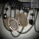 Kolia Dark Locket choker koronka kryształki sekretnik goth gothic