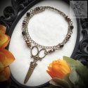 Naszyjnik Gothic Scissors antyczny brąz victorian