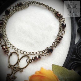 Naszyjnik Gothic Scissors antyczny brąz victorian