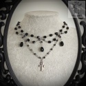 Naszyjnik Crystal Ankh stal krzyż egipski kryształki kolia