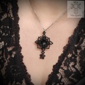 Naszyjnik Lonely Star czarny onyks beading goth gothic gwiazda
