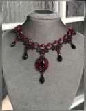 Naszyjnik Vampire Bride kryształki koraliki kolia beading