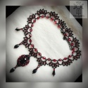 Naszyjnik Vampire Bride kryształki koraliki kolia beading