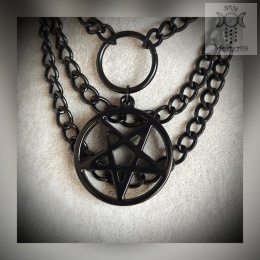 Obroża Dark Pentagram łańcuchy