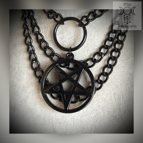 Obroża Dark Pentagram łańcuchy