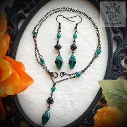 Zestaw Biżuterii Emeraldine szmaragd Nilu Dark