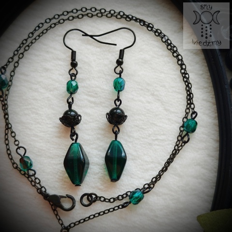 Zestaw Biżuterii Emeraldine szmaragd Nilu Dark